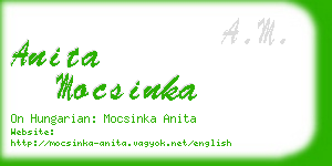 anita mocsinka business card